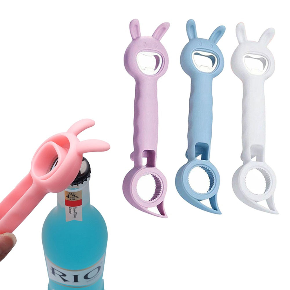 3Pcs 4 In 1 Multi-function Bottle Opener Jar Can Opener Beer Bottle Opener Kitchen Tool Random Color