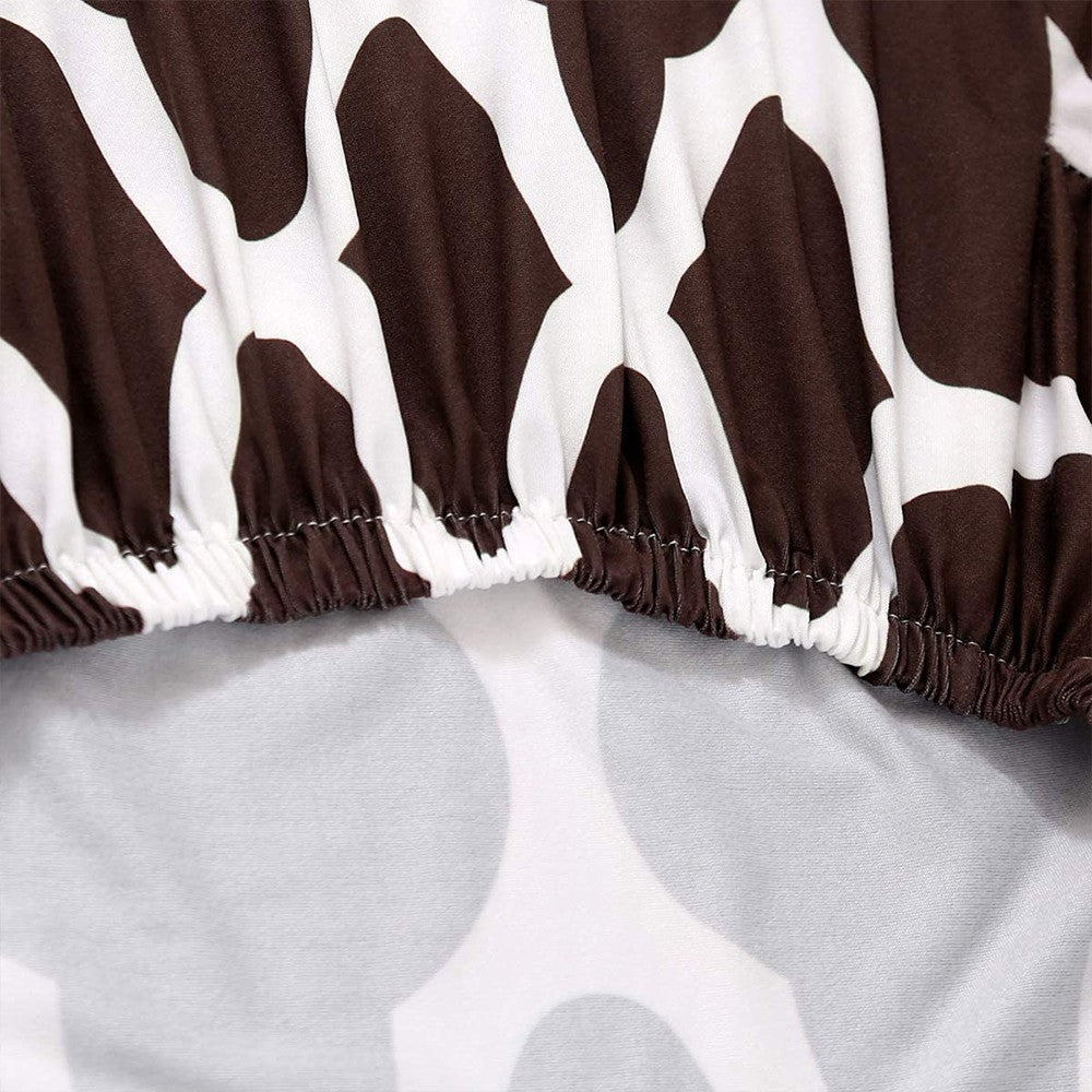 2 X Stretch Chair Covers Slipcovers Elastic Dining Chair Protector Cover Coffee