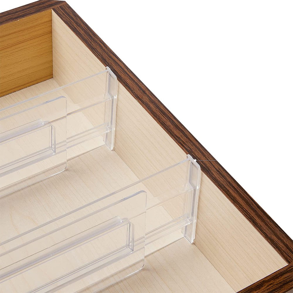 4Pcs Expandable Drawer Dividers Kitchen Drawer Organizer Clear Drawers Separators
