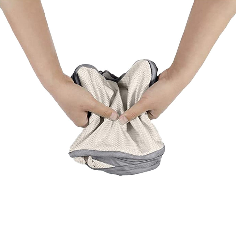 Set of 6Pcs Travel Compression Packing Cubes Suitcase Organizer Bag Luggage Storage Beige