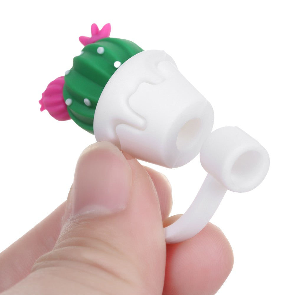 10Pcs Silicone Straw Covers Cute Straw Caps Straw Tips Silicone Straw Lid for 8 mm Straws