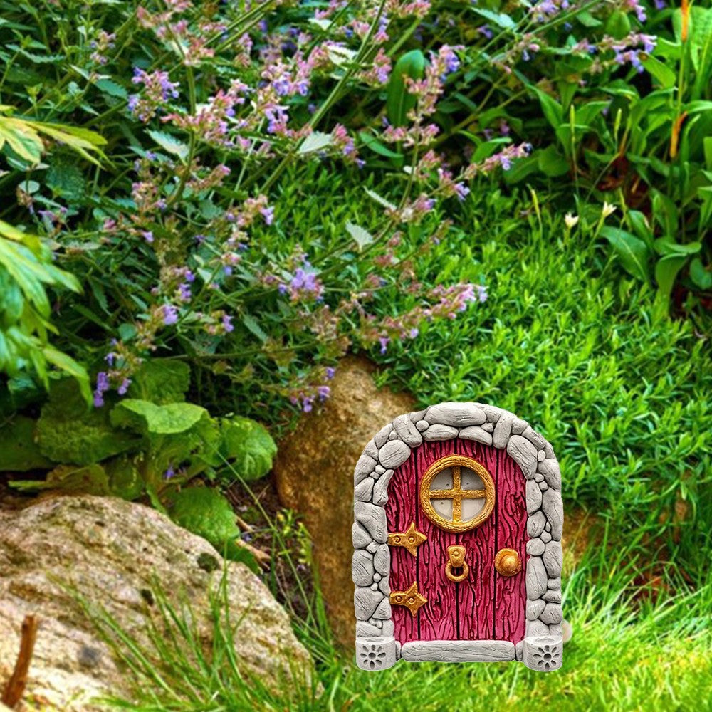 Miniature Fairy Garden Door for Tree Outdoor Garden Decor Sculpture Style 2