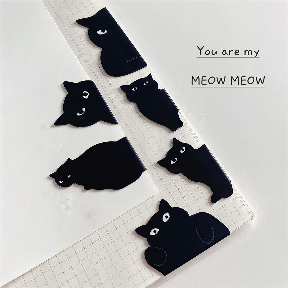 2 X Set of 6Pcs Cute Cat Magnetic Bookmarks Book Page Clips Magnet Book Markers for Book Lovers