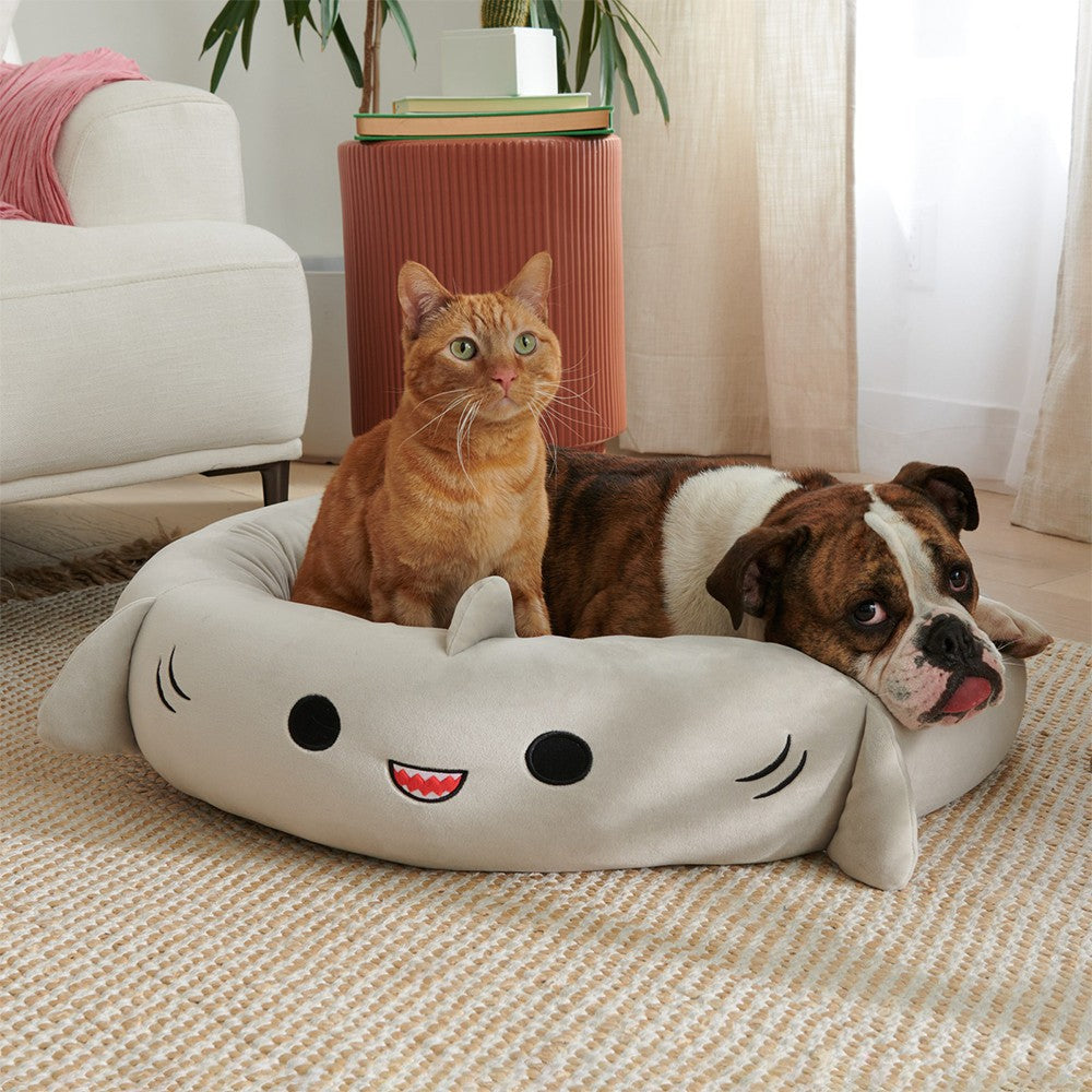 40cm Cartoon Dolphin Pet Bed Cat Dog Calming Sleeping Bed Plush Pet Bed Pet Kennel Bed