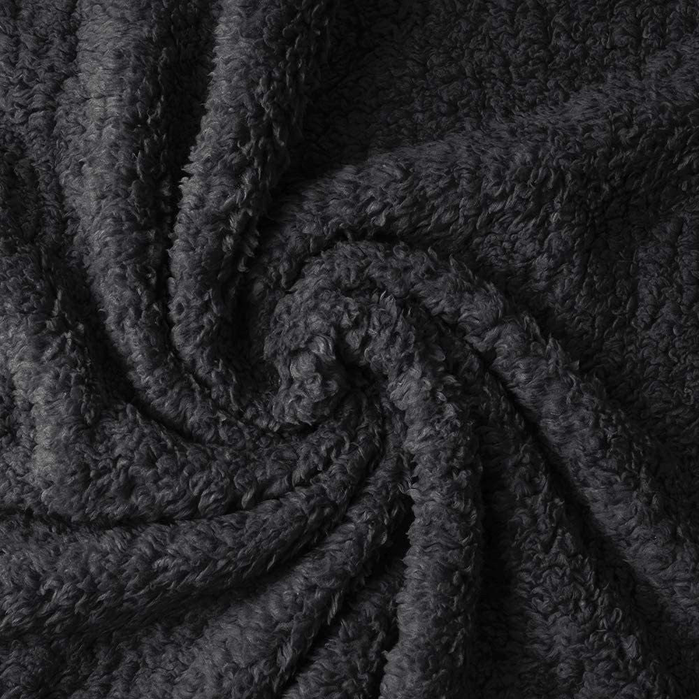 Winter Pet Blanket Dog Warm Blanket Cat Fluffy Plush Blanket Throw 100x80cm Black