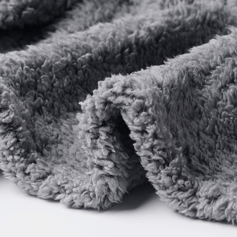 80x60cm Washable Pet Winter Warm Blanket Cat Dog Soft Blanket Fluffy Throw Blanket Grey