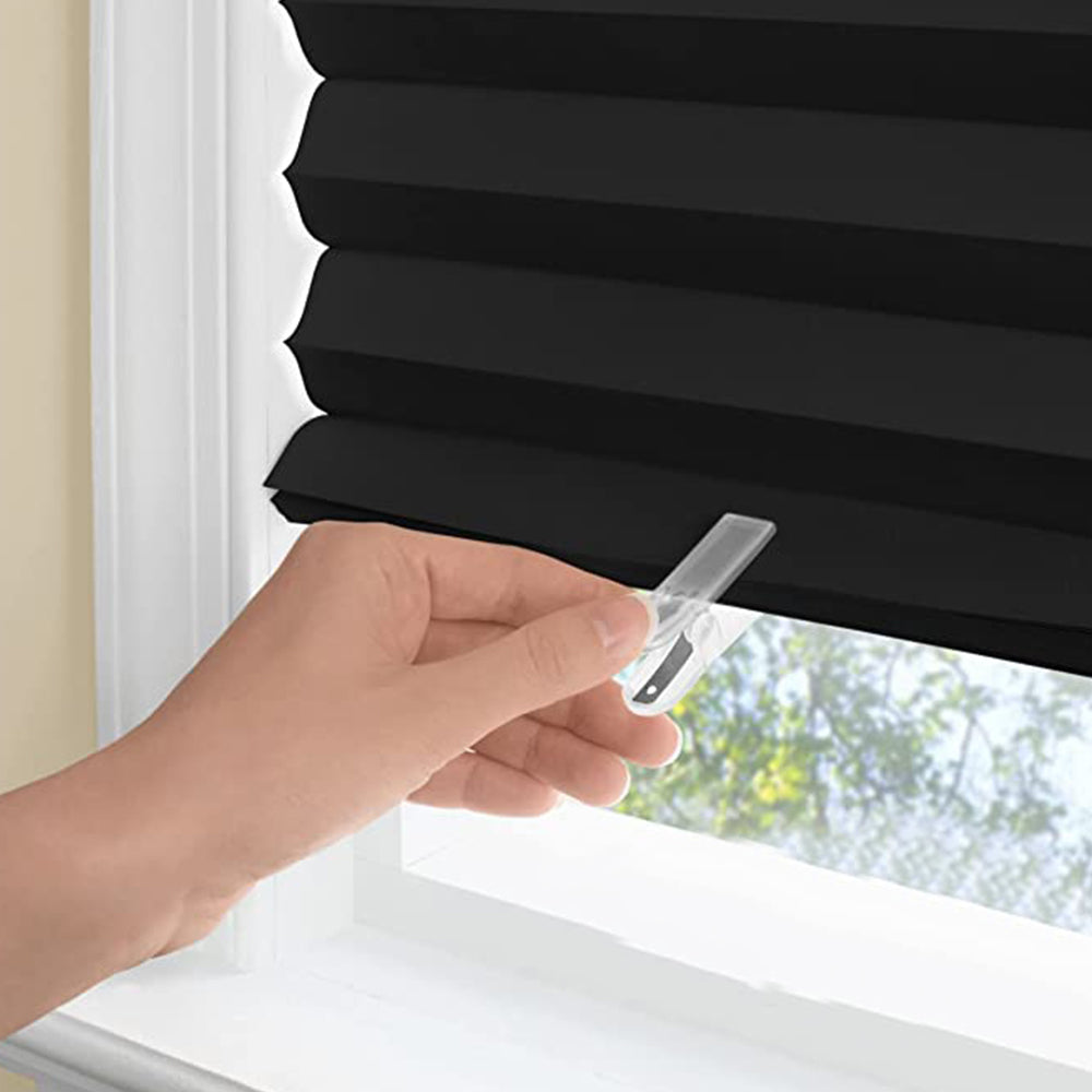 180x90cm Black Window Shades Pleated Blinds Light Blocking Pleated Shades
