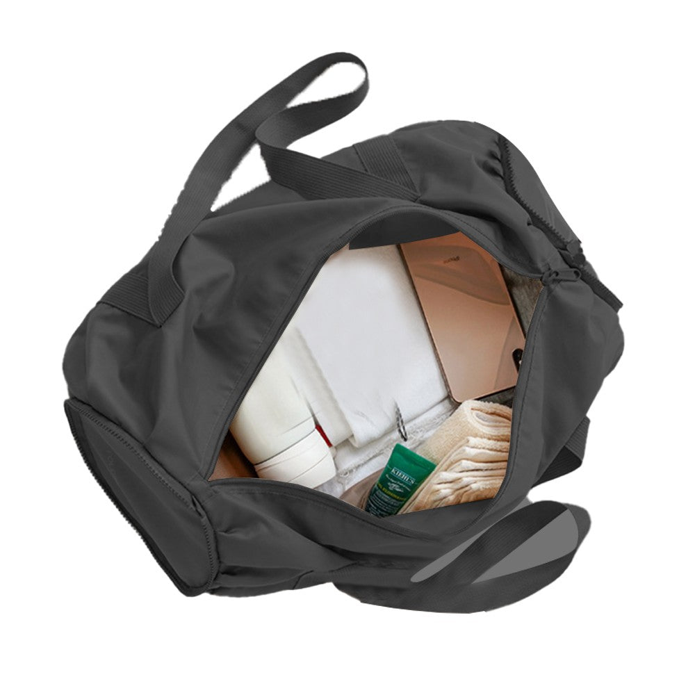 Foldable Duffel Bag Sports Gym Bag Yoga Bag with Inner Pocket Black