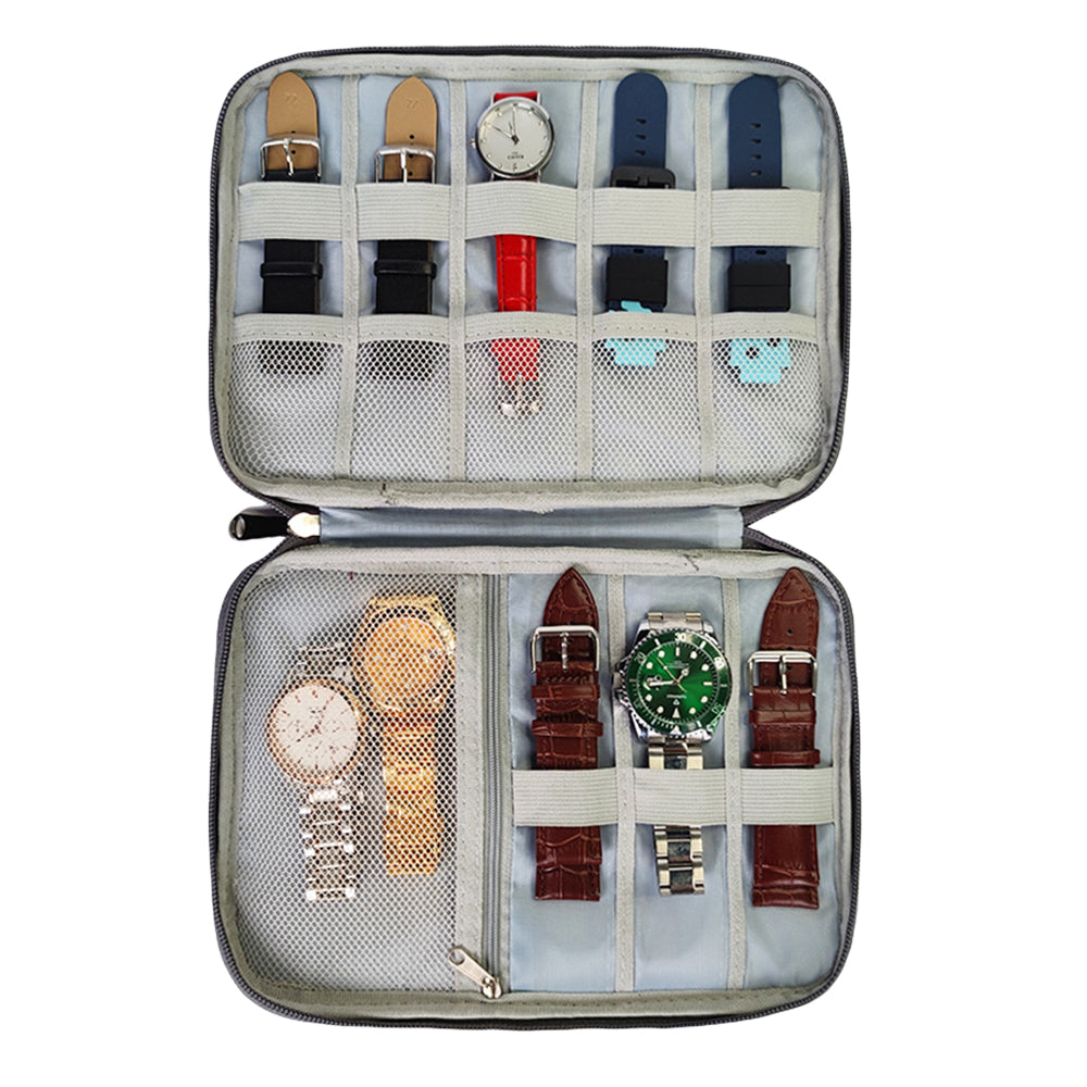 1X Watch Band Storage Case Travel Bag Grey