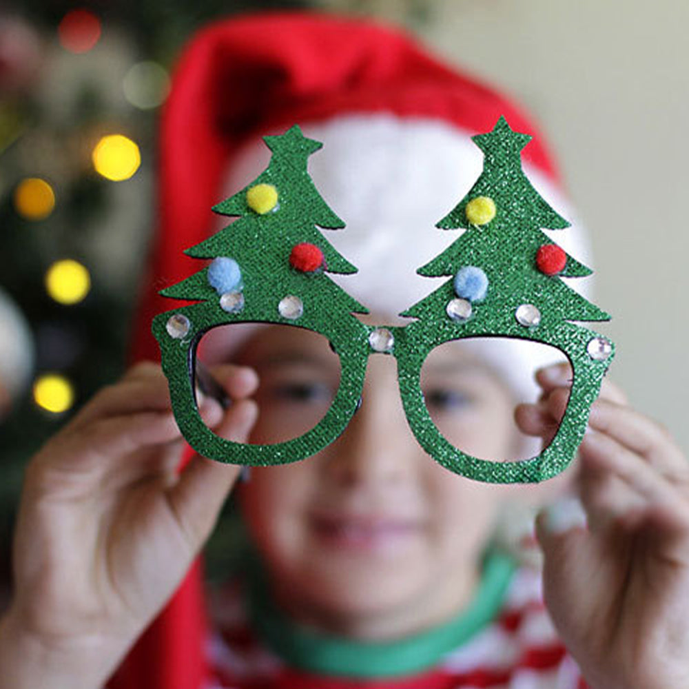6Pcs Glitter Christmas Eyeglasses Frame