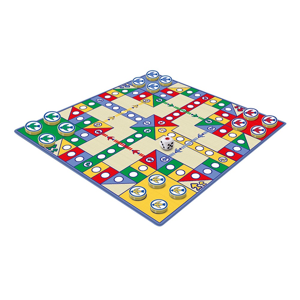 90x90cm Kids Flying Chess Game Playmat Set Safe Kids Crawling Floor Mat Parent Child Game Mat