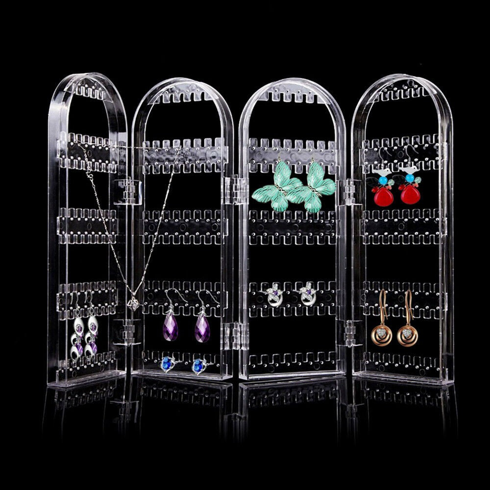 Foldable Jewellery Organizer Earring Necklace Display Stand Storage Rack