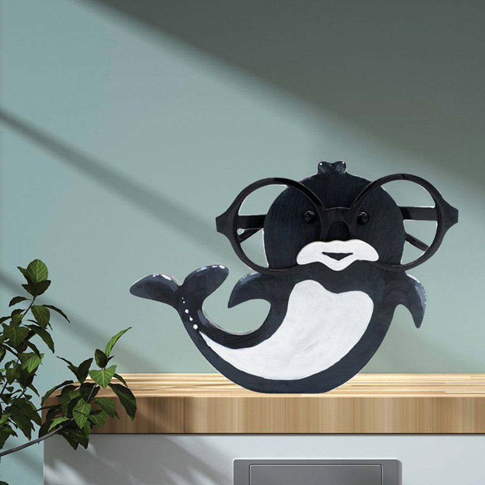 Wooden Eyeglasses Holder Dolphin Design Eyes Glasses Display Stand Home Decor