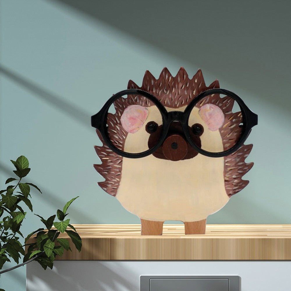 Wooden Eyeglasses Holder Hedgehog Design Eyes Glasses Display Stand Home Decor