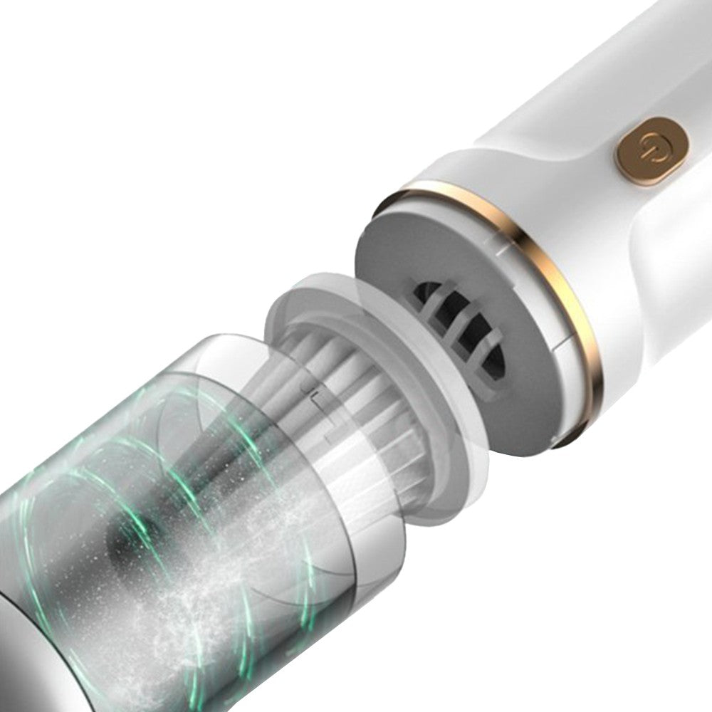 Handheld Car Vacuum Cleaner Rechargeable Mini Vacuum Cleaning Tool for Car Home White