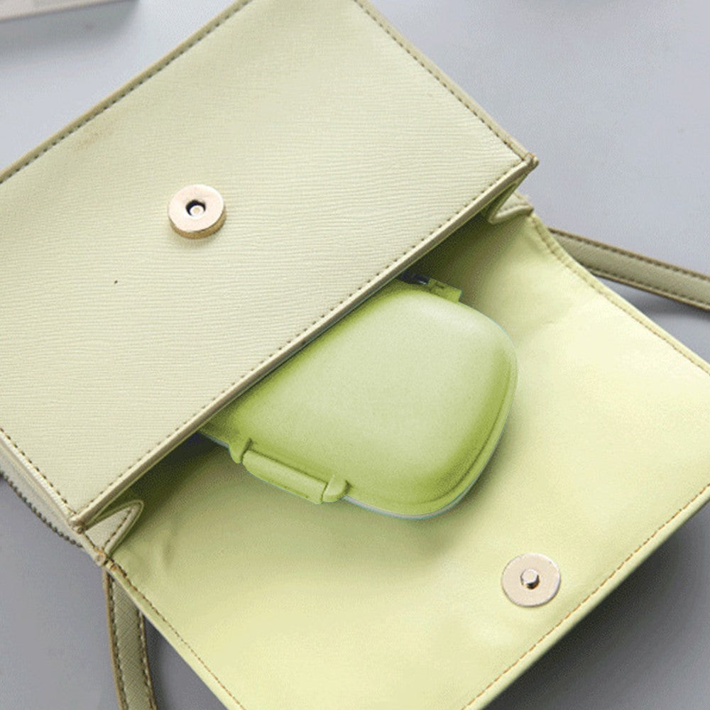 Travel Pill Dispenser Box Medicine Organizer Case Tablet Container Green