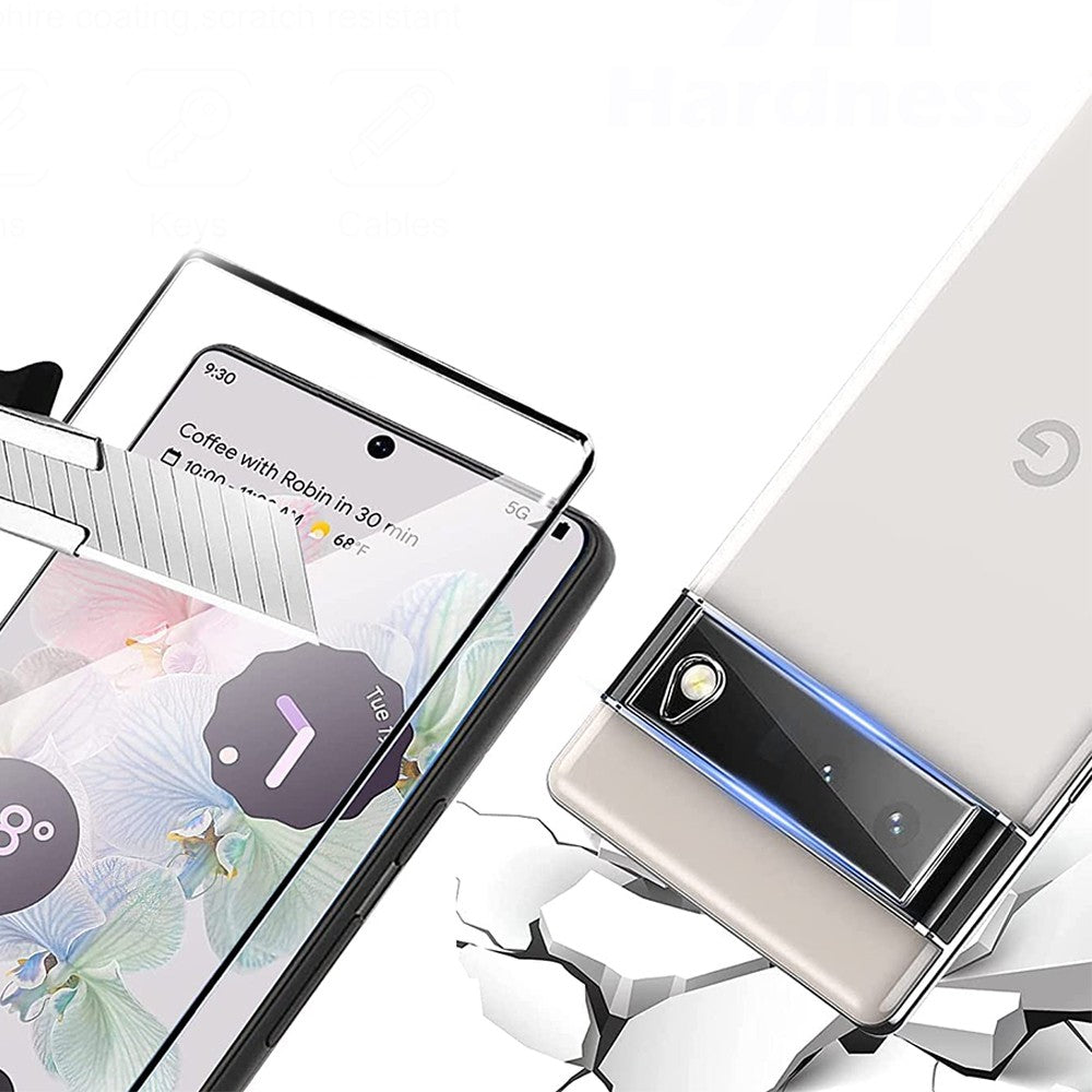 4Pcs for Google Pixel 6 Pro Tempered Glass Screen Protector and Camera Lens Protector Set