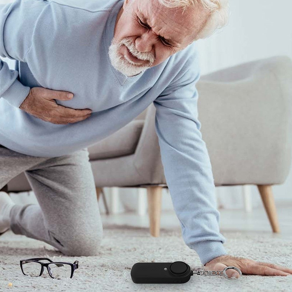 130dB Portable Personal Safety Alarm Device Self Defense Safety Siren with LED Light Black