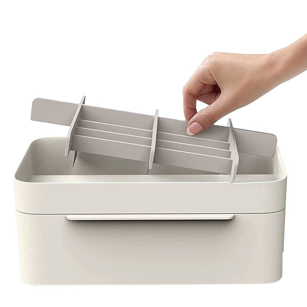 Makeup Holder Cosmetic Organizer Cosmetic Storage Box with Removable Mirror