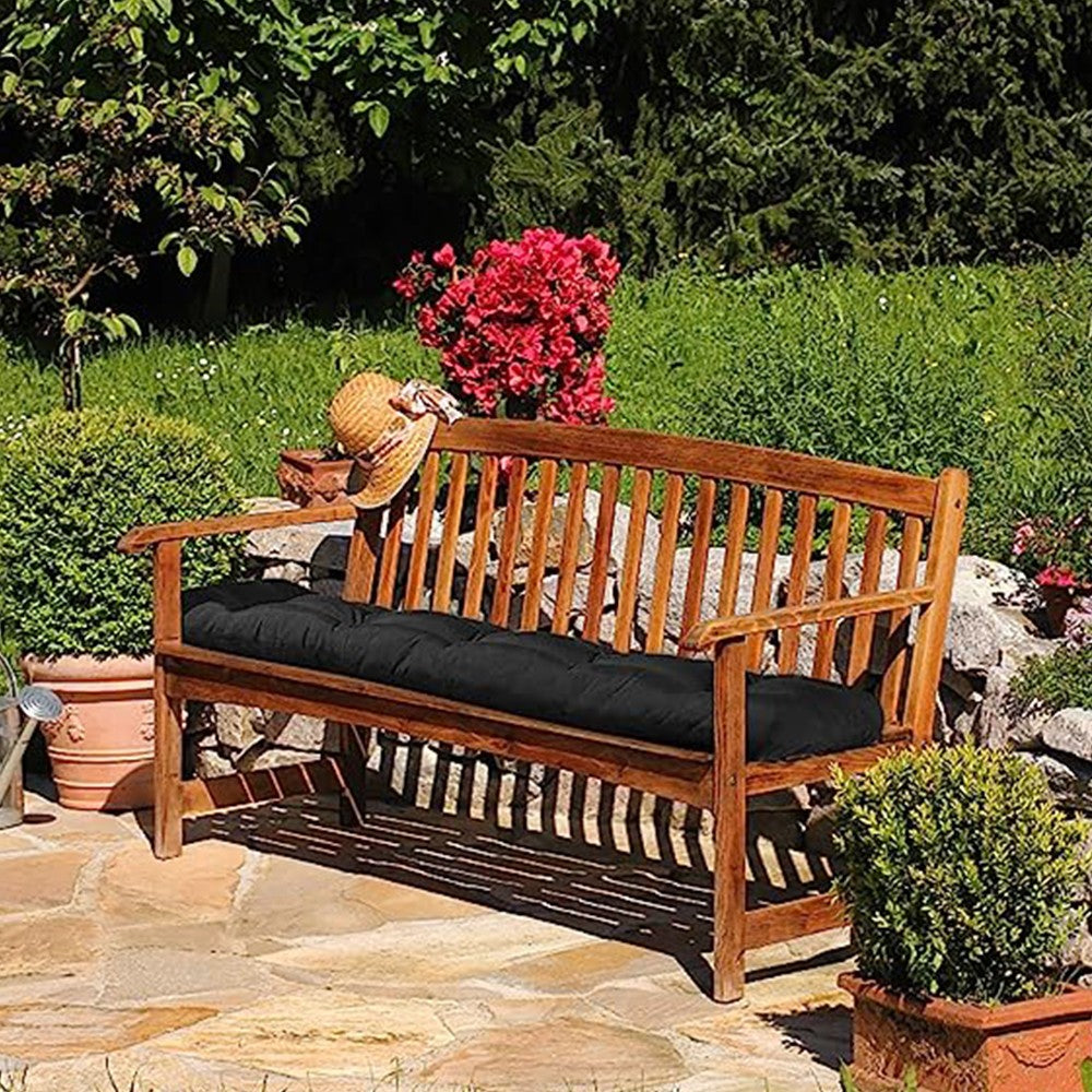 90x50cm Bench Seat Cushion Swing Seat Cushion Pad for Outdoor Indoor Benches Black