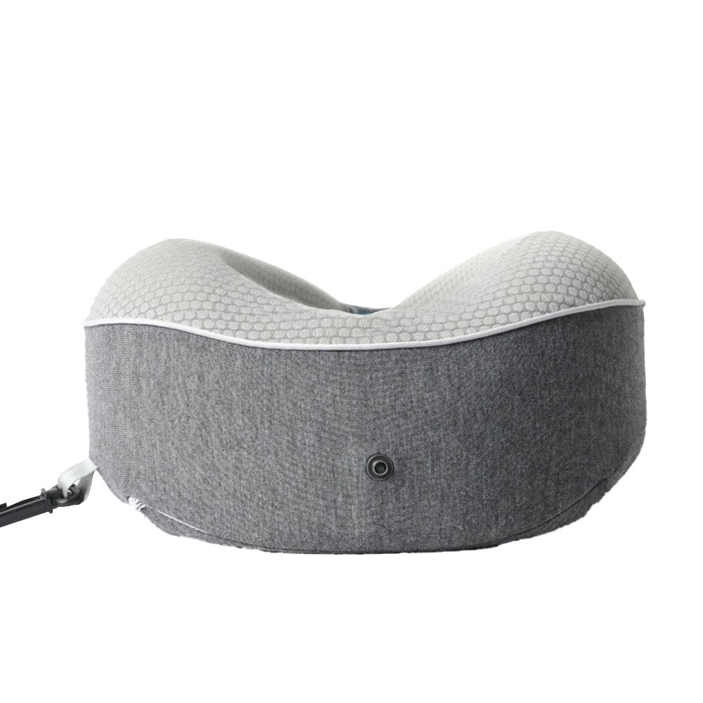 Travel Neck Pillow Memory Foam Neck Support Pillow with Eye Mask Earplugs Grey