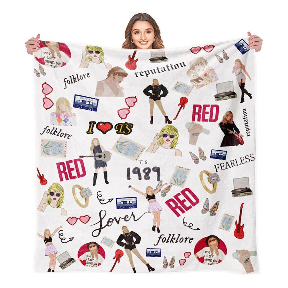 150x200cm Throw Blanket Soft Flannel Blanket Sofa Blanket Warm Bed Blanket White