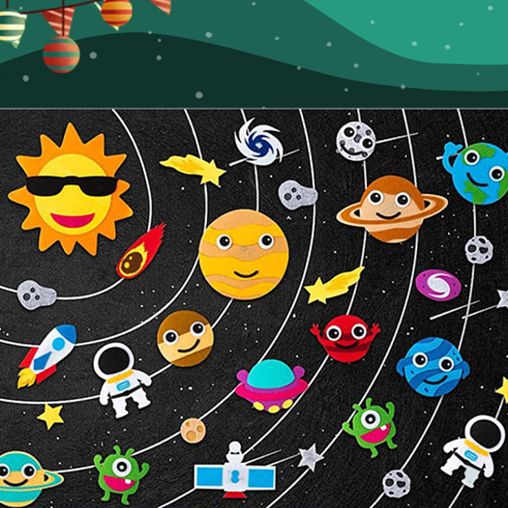 105x75cm Childrens Felt Starry Story Board Set Kids Early Education Teaching Toy