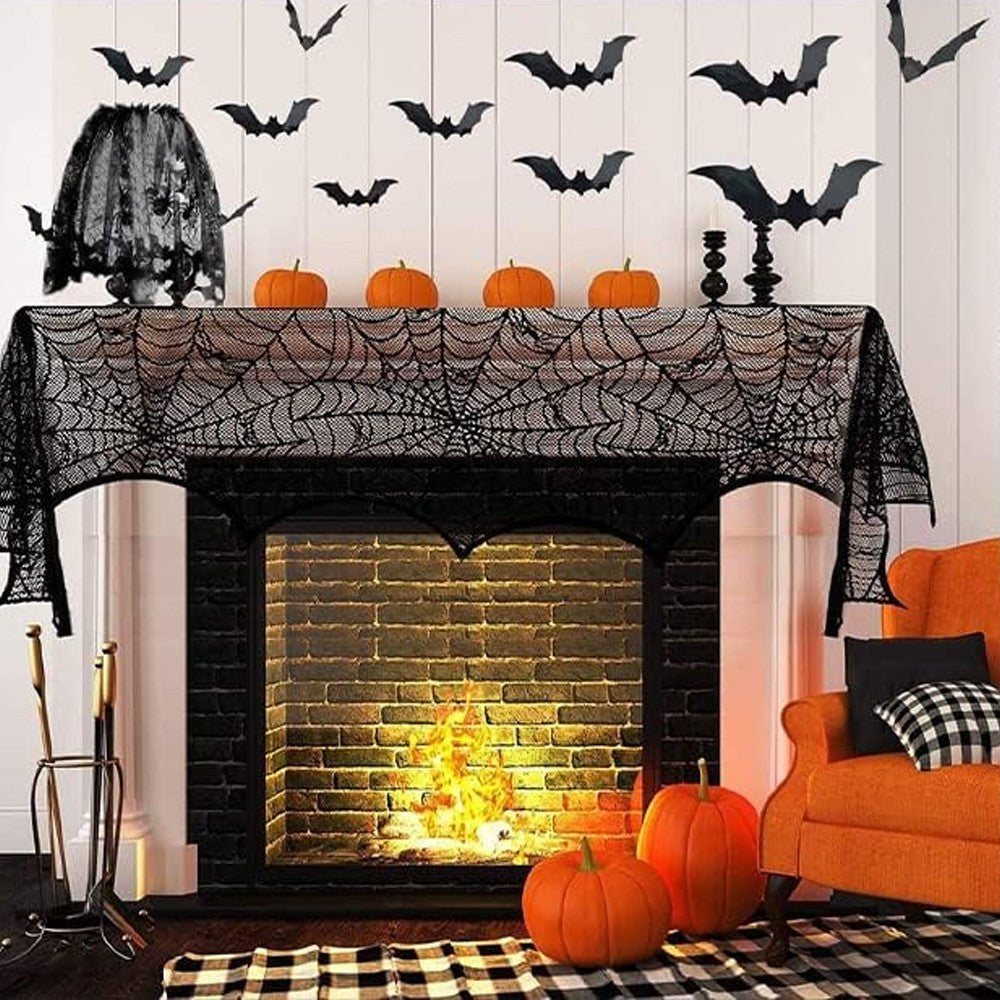 1 Set of 20Pcs Halloween Decorations Kit Tablecloth Table Runner Decorative Bat for Halloween Party Decors