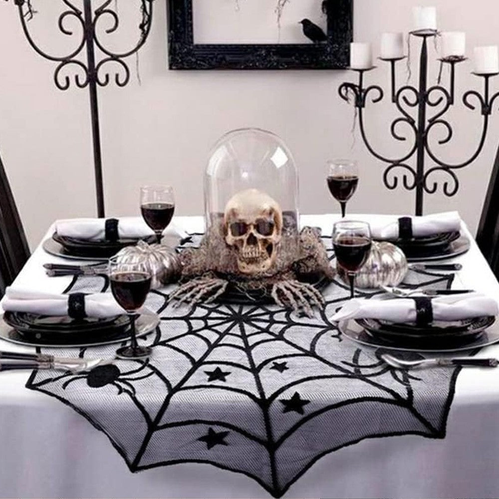 1 Set of 20Pcs Halloween Decorations Kit Tablecloth Table Runner Decorative Bat for Halloween Party Decors