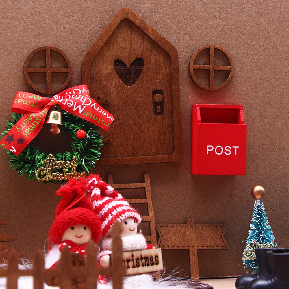 1 Set Miniature Dollhouse Fairy House Doors Elf Door Christmas Accessories