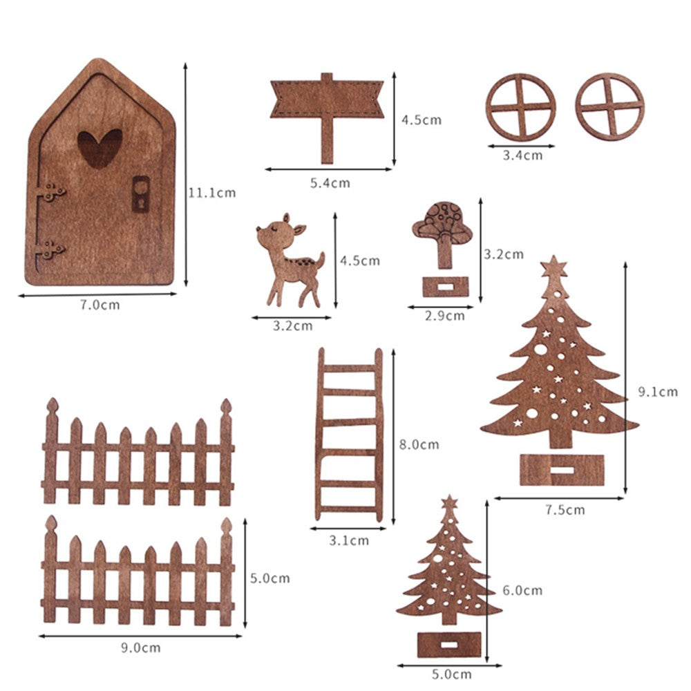 1 Set Miniature Dollhouse Fairy House Doors Elf Door Christmas Accessories