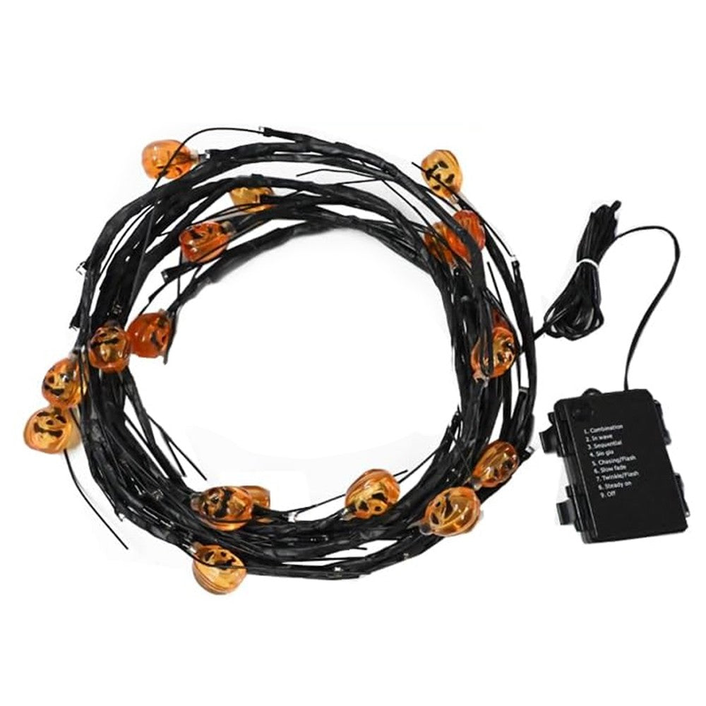 1.8M LED Halloween Pumpkin Vine Branch String Lights Halloween Party Decorative Lights