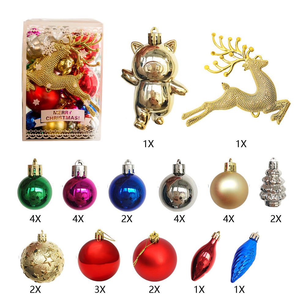 2set Christmas Tree Ornaments Set Tree for Xmas Tree Decor Multicolor Red