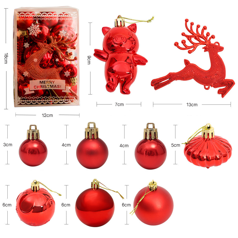 1set Christmas Tree Ornaments Set Tree for Xmas Wreath Tree Decor Red