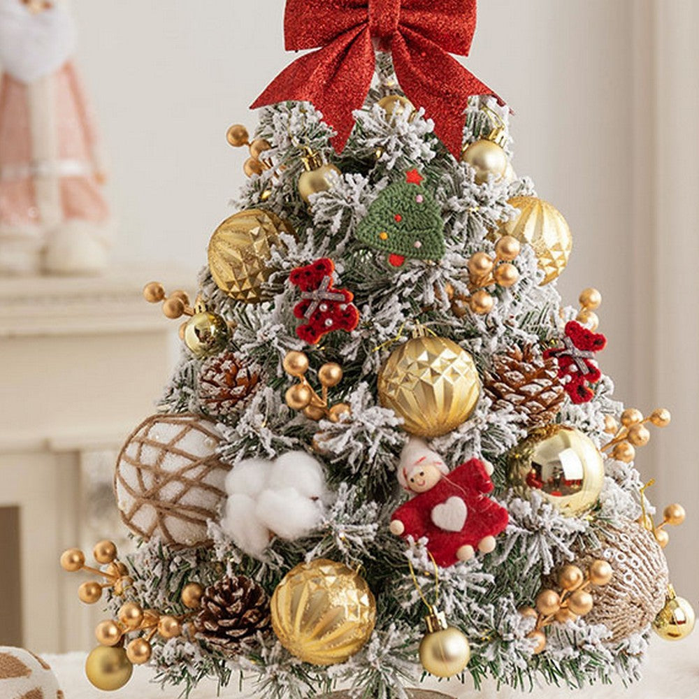 45cm Tabletop Mini Artificial Christmas Tree Ornaments Xmas Desktop Decor Gold