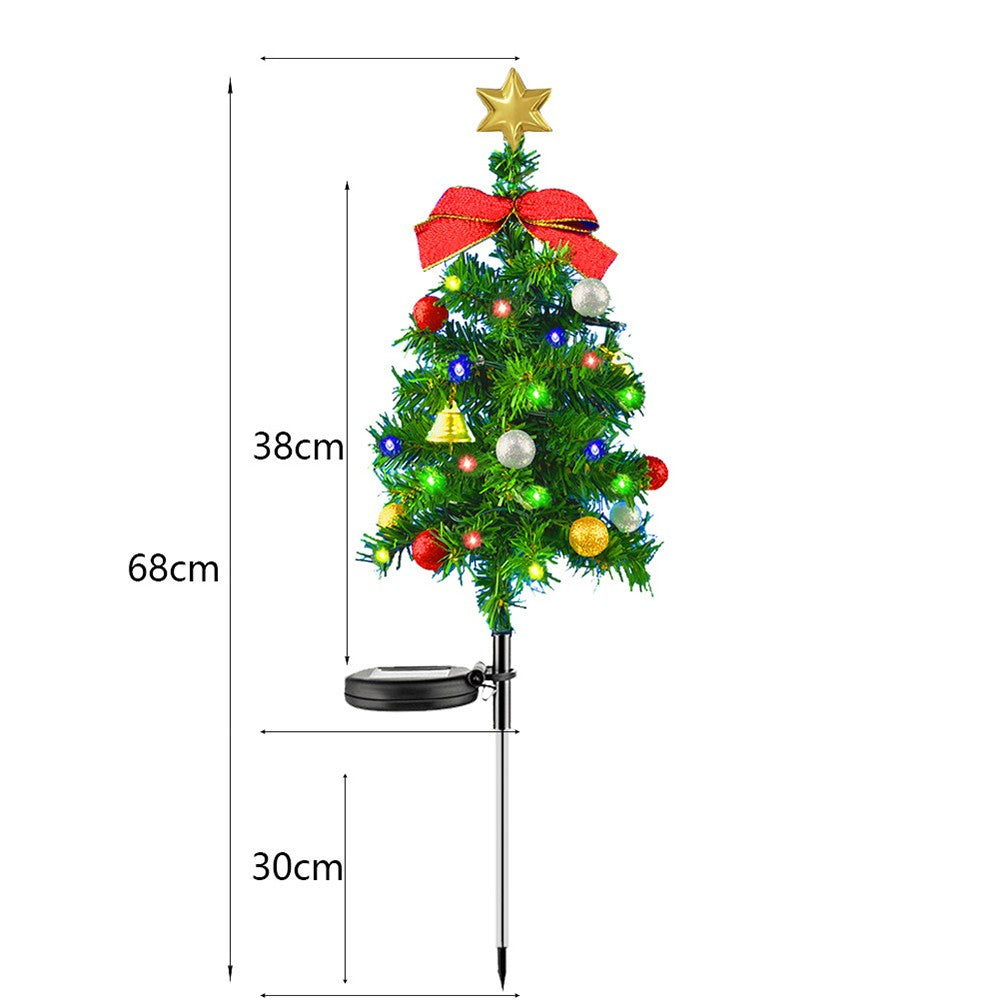 4Pcs Solar Christmas Tree Lights Outdoor Yard Walkway Decor Light Multicolor Light
