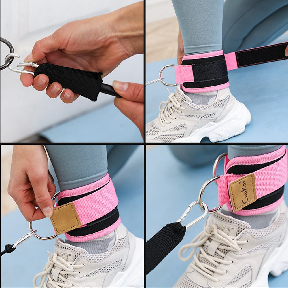 3Pcs Ankle Resistance Band Set Leg Training Resistance Band Fitness Training Equipment - Pink