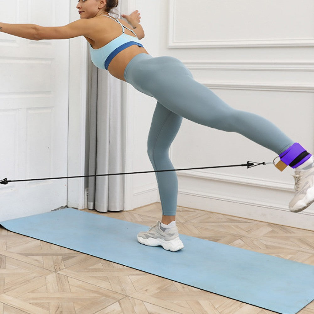 3Pcs Ankle Resistance Band Set Leg Training Resistance Band Fitness Training Equipment - Purple
