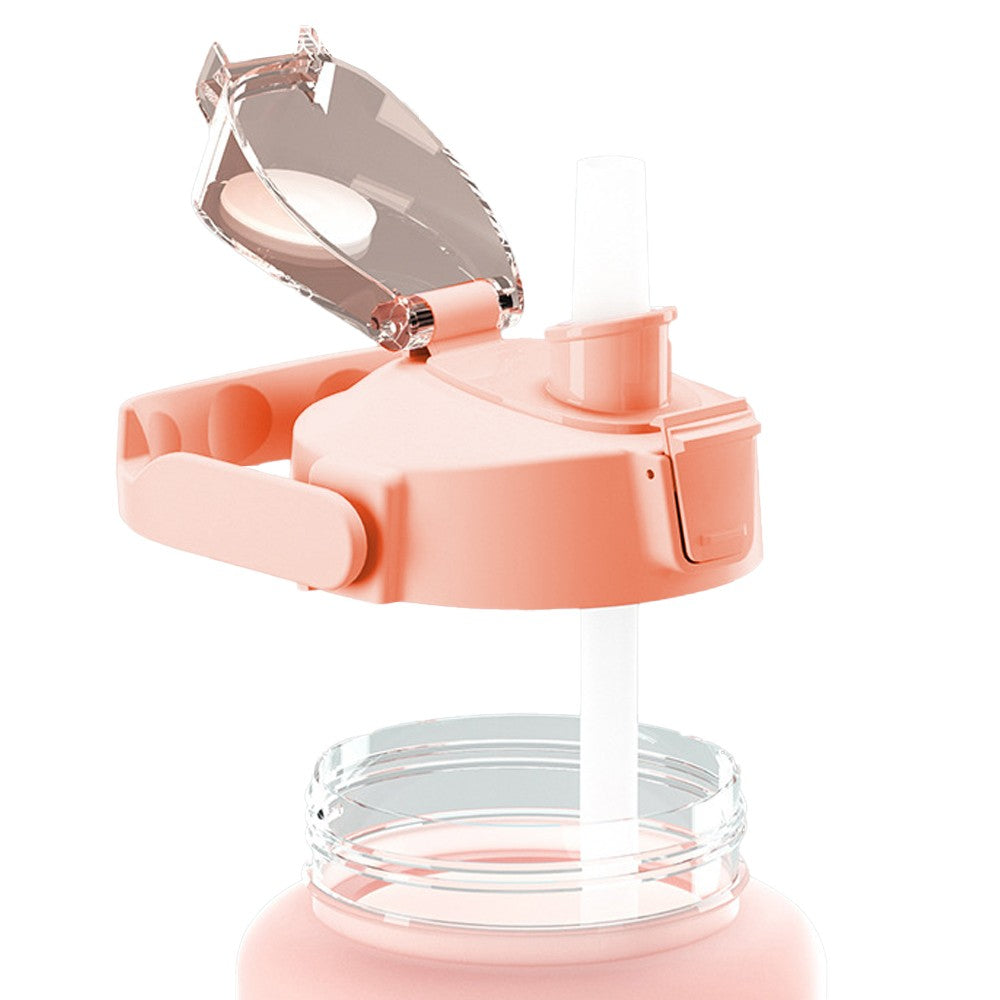 3-Piece Transparent Motivational Water Bottles with Time Markings - Pink