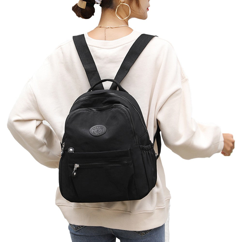 Womens Backpacks Oxford Cloth Shopping Backpack - Black