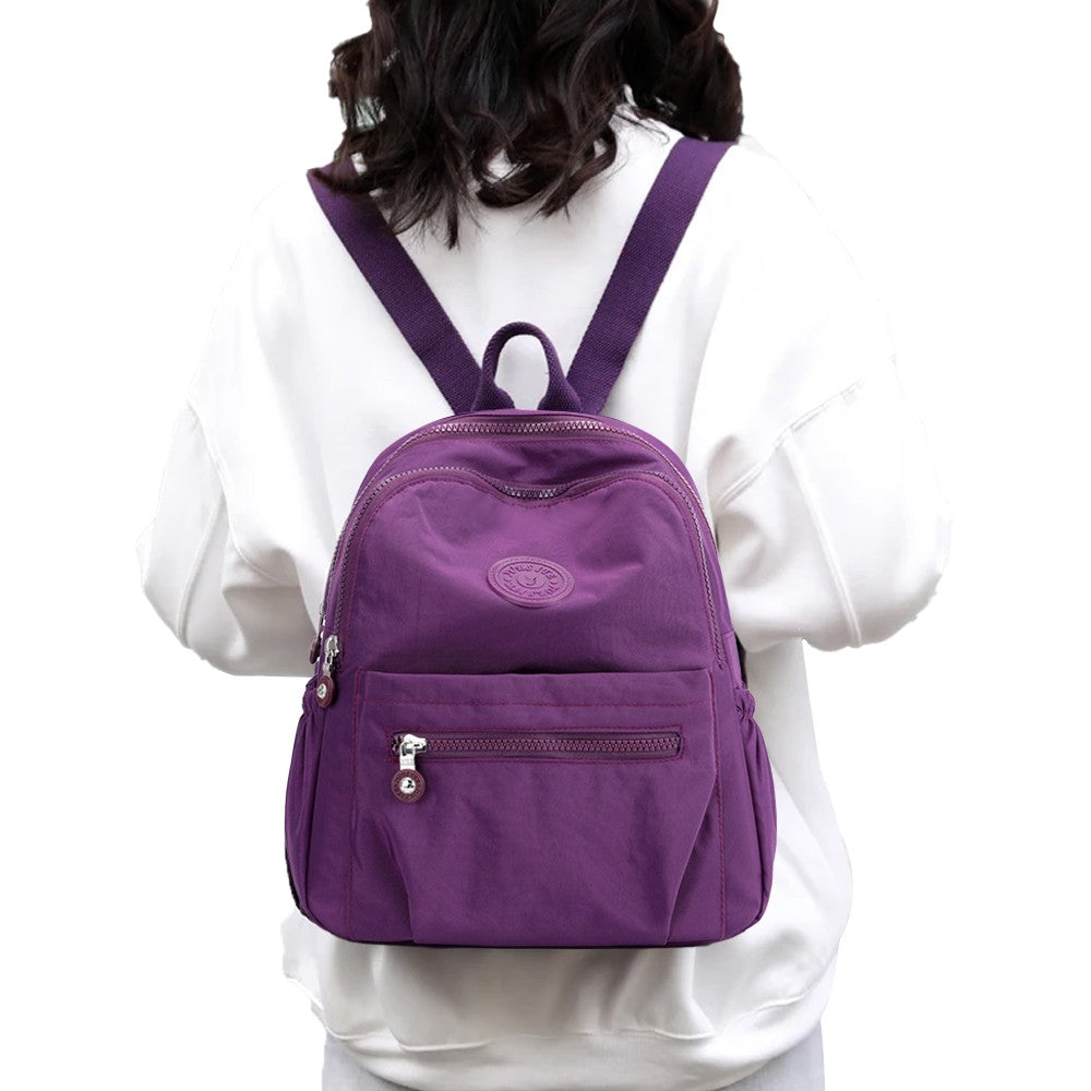 Womens Backpacks Oxford Cloth Shopping Backpack - Purple