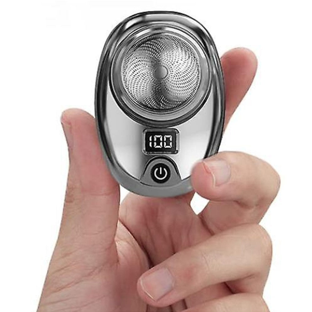 Mini Electric Shaver Rechargeable Shaver Portable Electric Razor Shaver Silver