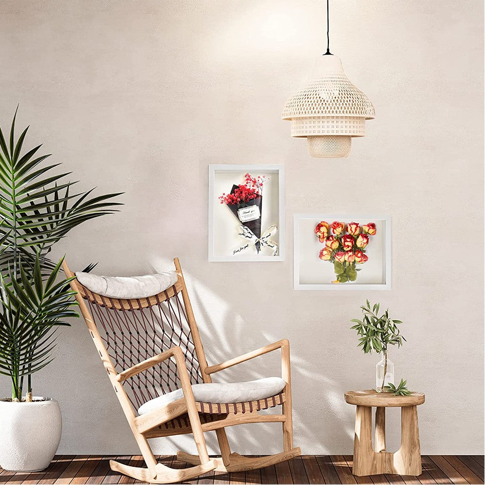 Rectangle Shadow Box Picture Frame 3D Display Case for Bouquets Pictures Medals