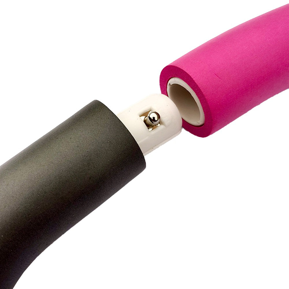 95cm Detachable Exercise Hula Hoop Foam Padded Waist Fitness Hula Hoop Rose Red