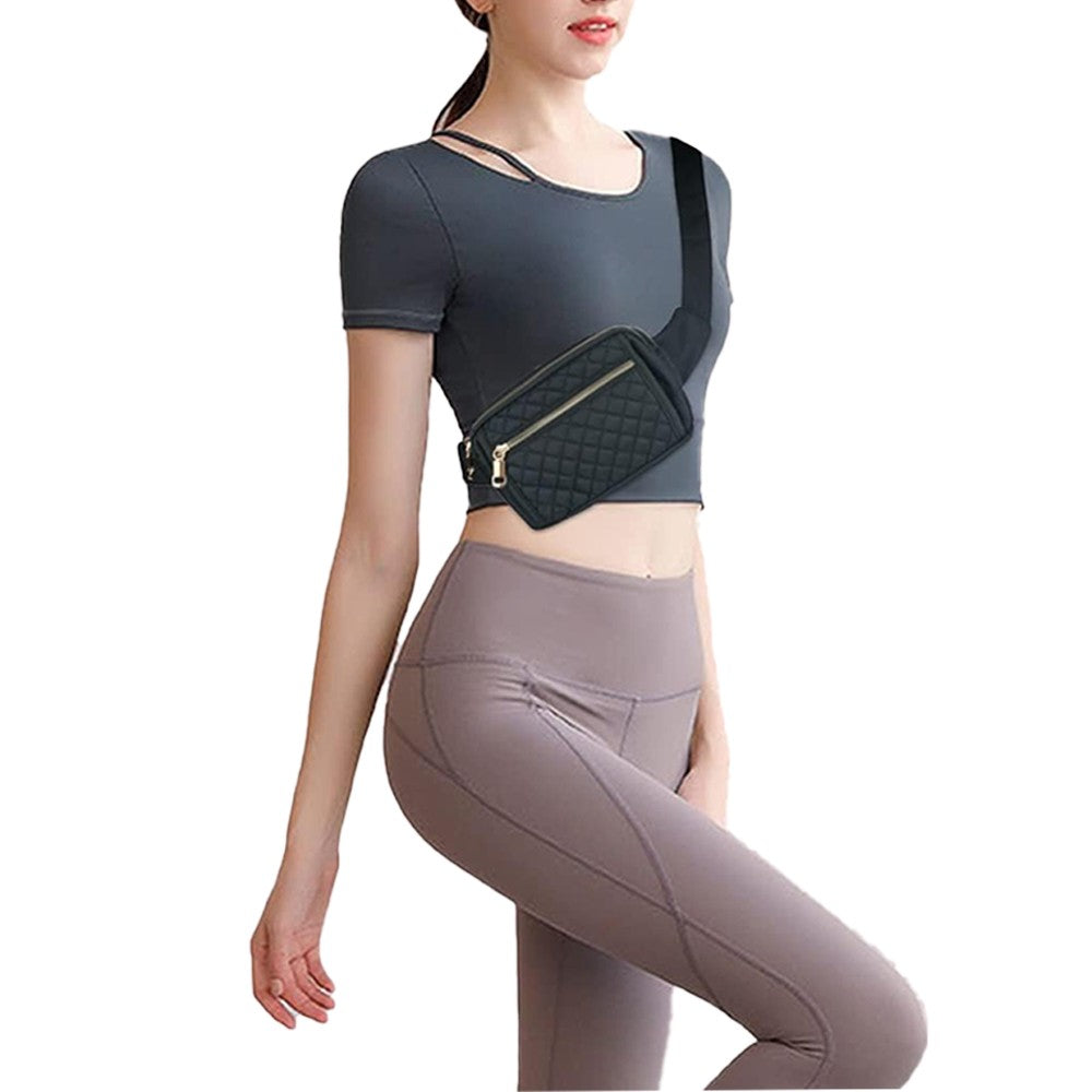 Women Fanny Pack Running Waist Bag Travel Crossbody Bag Black