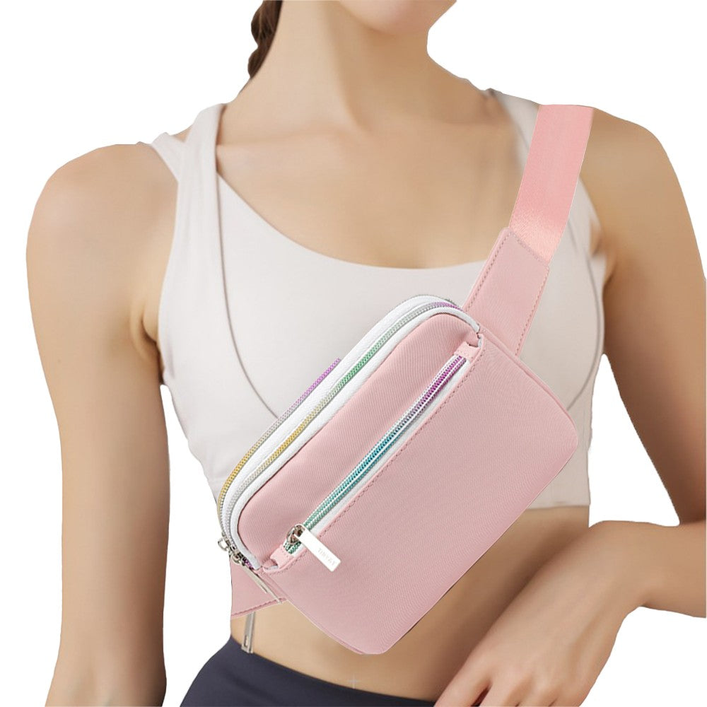 Pink Fanny Pack Fashion Waist Bag Chest Bag Crossbody Belt Bag Bum Bags