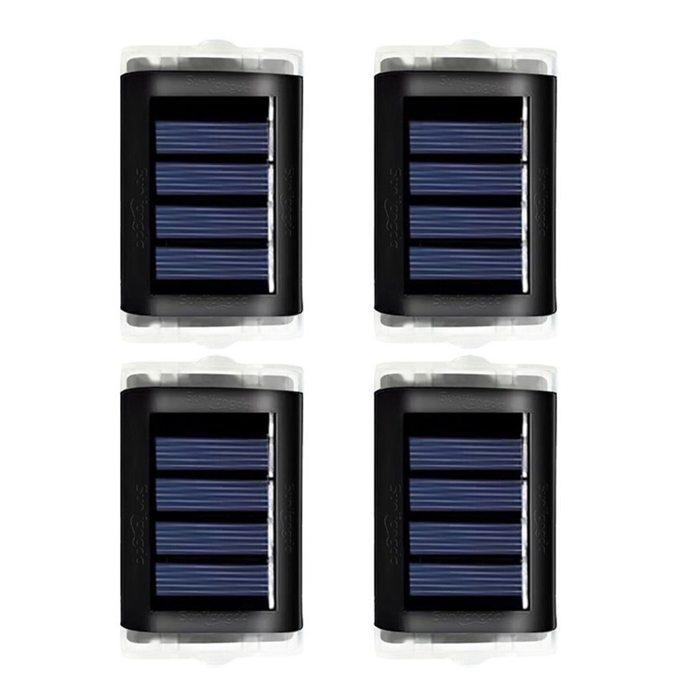 4Pcs Solar Powered Wall Lights Outdoor Garden Fence Lights Landscape Lamp White Lights