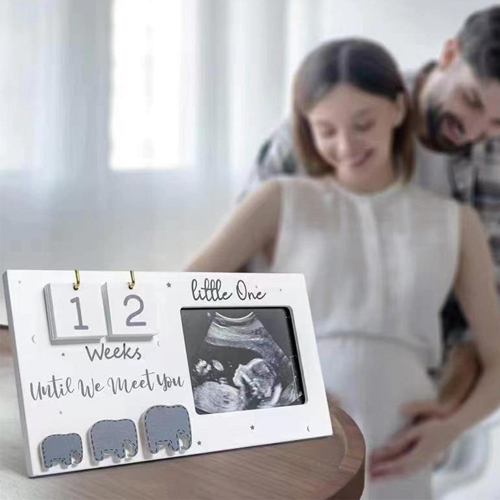 1 Set of Baby Sonogram Picture Frame Pregnancy Announcement Photo Frame with Baby Countdown Weeks