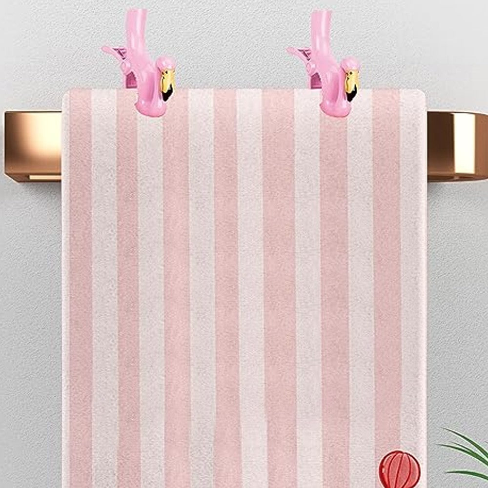 2Pcs Pink Flamingo Beach Towel Clip for Beach Chairs Plastic Towel Holder Clothes Pegs