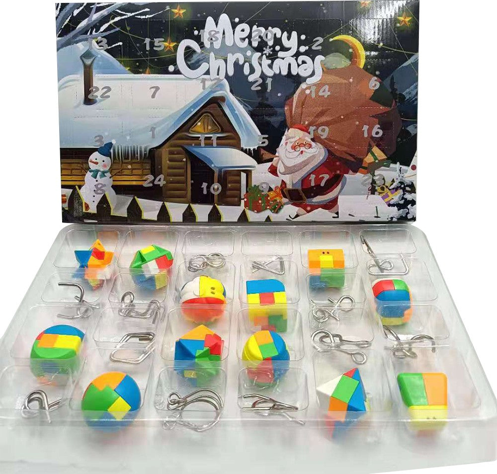 Christmas Advent Calendar Brain Teaser Puzzle Challenge Toys Set Xmas Countdown Calendar